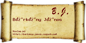 Bárkány János névjegykártya